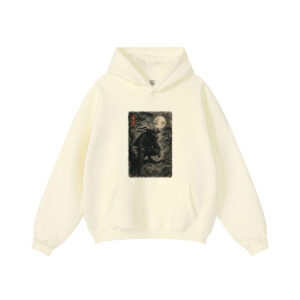 Cow Ninja Under The Full Moon Japanese Vintage Art Hoodie