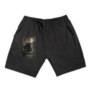 Cow Ninja Under The Full Moon Japanese Vintage Art Shorts