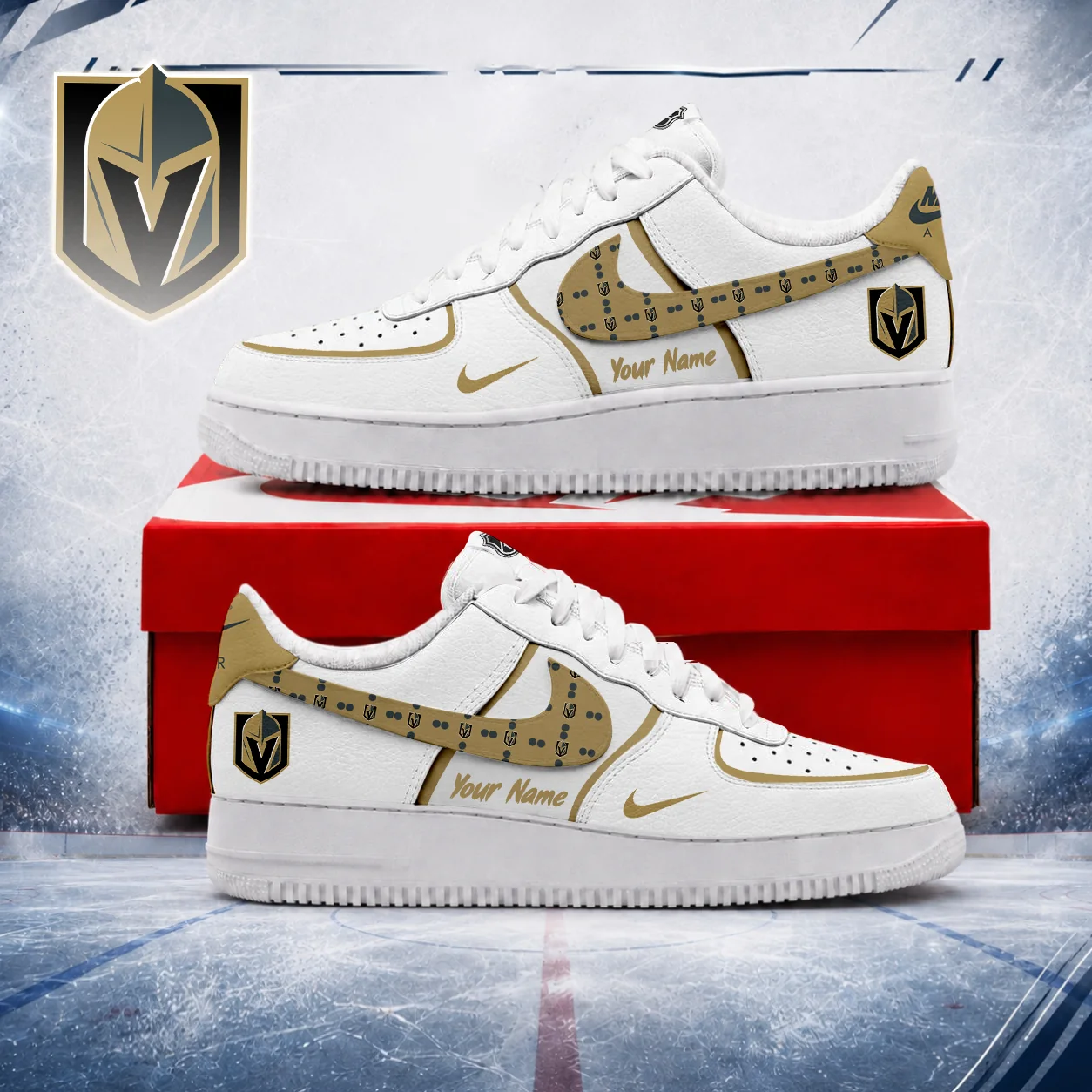 Limited Edition – Customized NHL Vegas Golden Knights Af1 Shoes