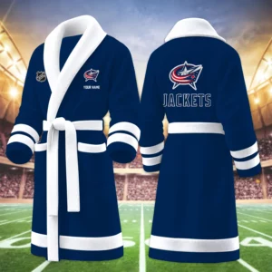 Limited Edition – Customized NHL Columbus Blue Jackets Multicolor Fleece Bathrobe