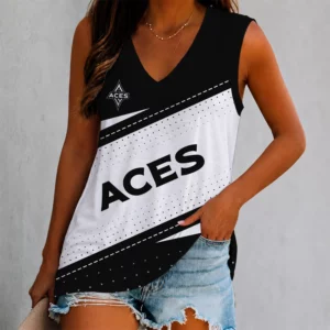 Limited Edition – New Customized WNBA Las Vegas Aces Women’s V-Neck Tank Top