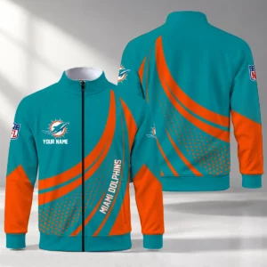 Limited Edition – Customized NFL Miami Dolphins Stand Collar Jacket
