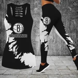 Limited Edition – Customized NBA Brooklyn Nets Hollow Tank Top & Leggings Set