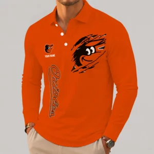 Limited Edition – Customized MLB Baltimore Orioles Men’s Long Sleeve Polo