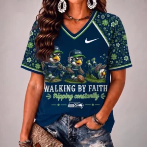 Limited Edition – Customized NFL Seattle Seahawks V-Neck Female Shirt