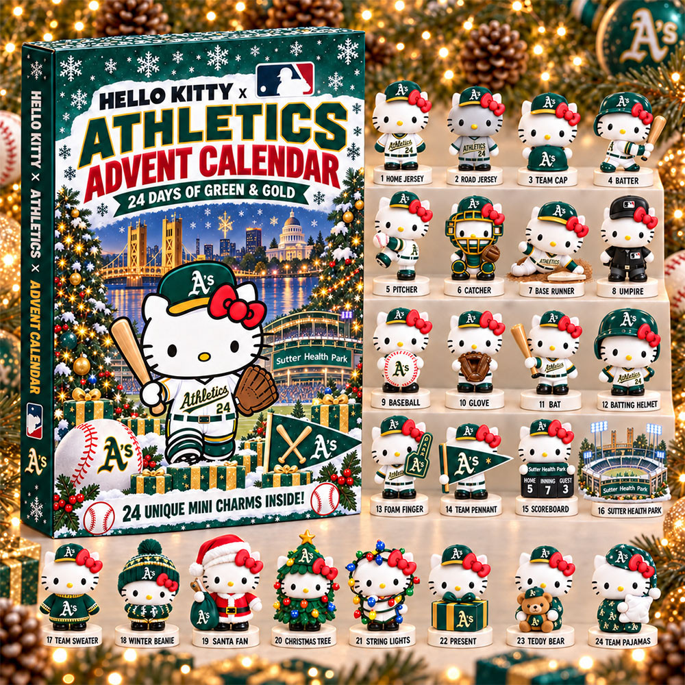 Oakland Athletics Kitty 2026 Christmas Advent Calendar Athletics Kitty Collab Gear Gifts