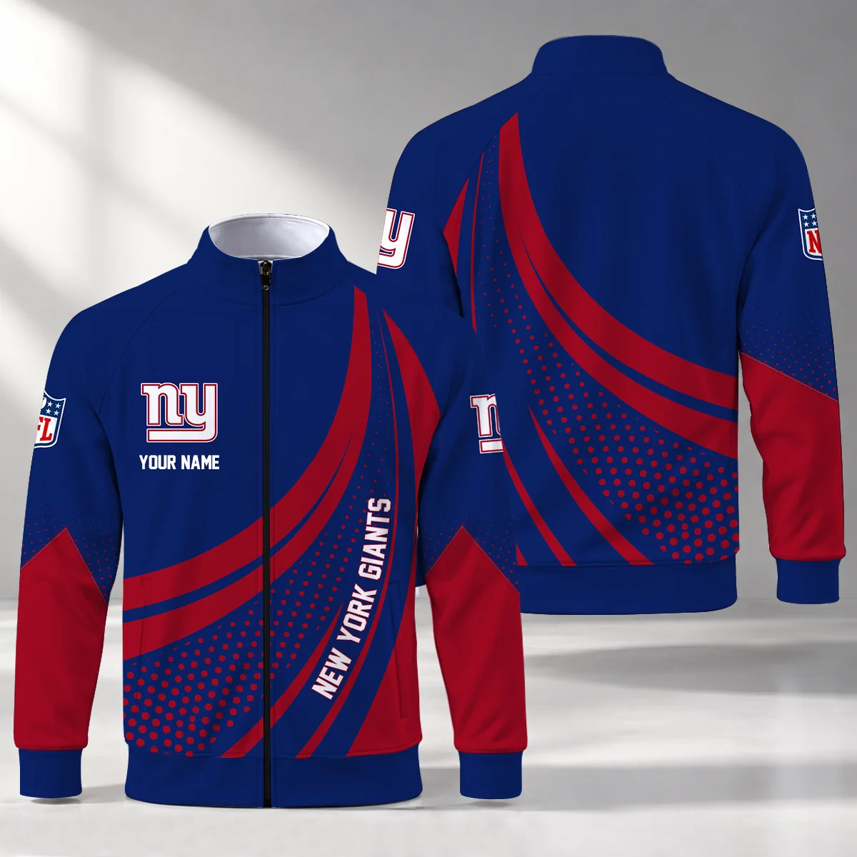 Limited Edition – Customized NFL New York Giants Stand Collar Jacket