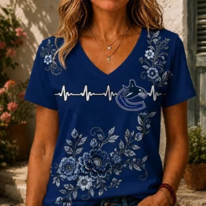 Limited Edition – Customized NHL Vancouver Canucks V-Neck Female Shirt
