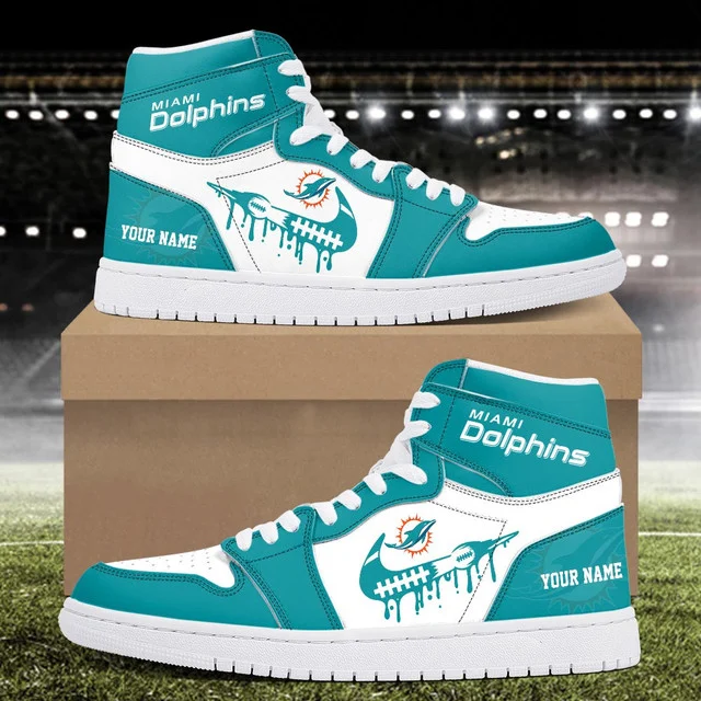 Limited Edition – Customized NFL Miami Dolphins Air Jordan 1 Sneakers