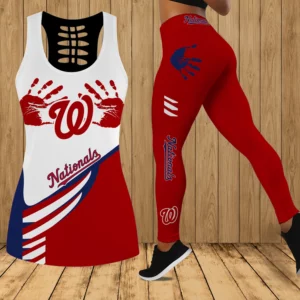 Limited Edition – Customized MLB Washington Nationals Hollow Tank Top & Leggings Set