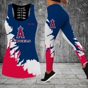 Limited Edition – Customized MLB Los Angeles Angels Hollow Tank Top & Leggings Set