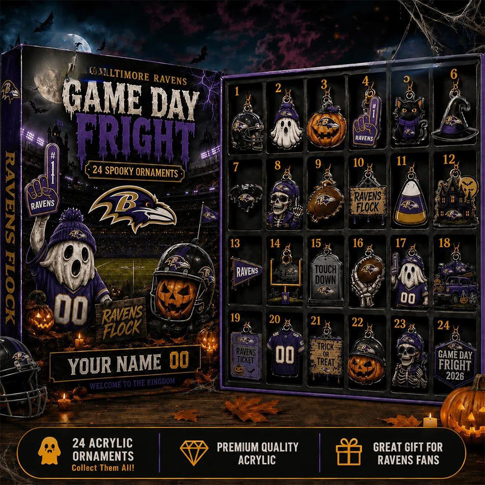 Baltimore Ravens Game Day Fright Halloween Advent Calendar Ravens Football Decor Dad Gift