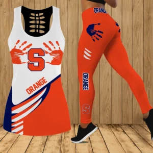Limited Edition – Customized NCAA Syracuse Orange Strappy Hollow Tank Top & Leggings Set