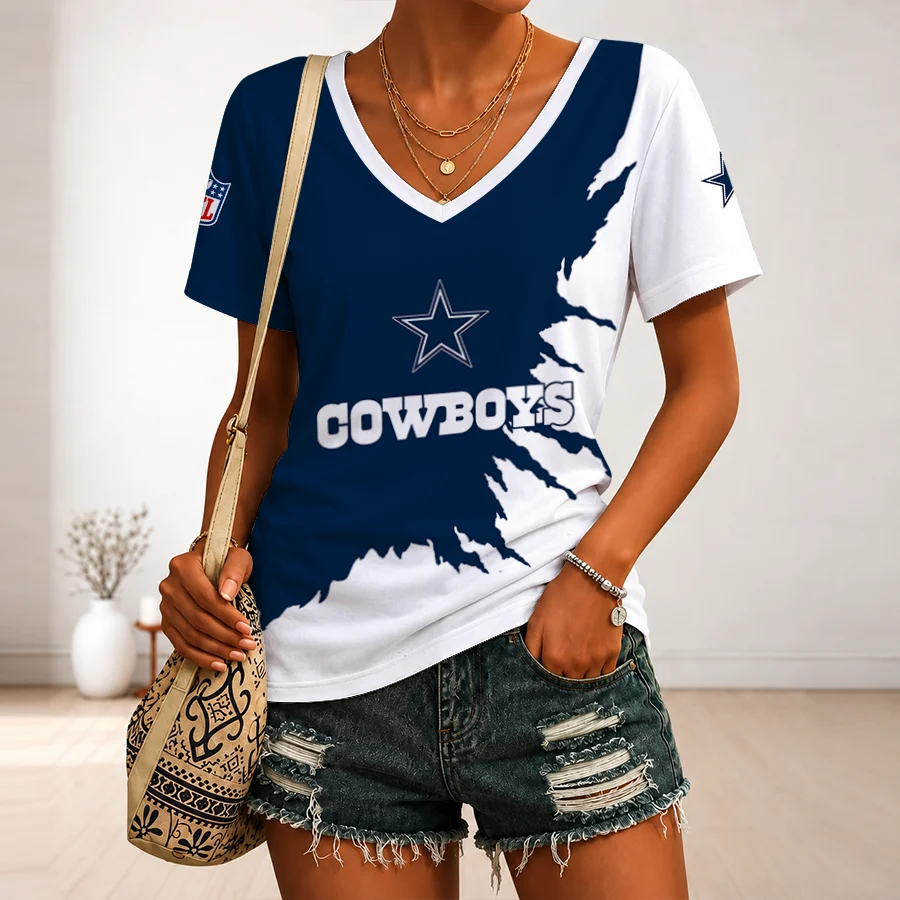 Limited Edition – Customized NFL Dallas Cowboys V-Neck Female Shirt