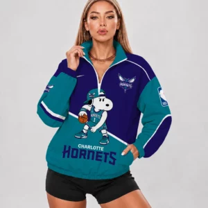 Limited Edition – Customized NBA Charlotte Hornets V-Neck Zipper Sweatshirt Jacket