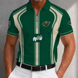 Limited Edition – Customized NHL Minnesota Wild Zipper Polo Shirt