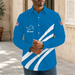 Limited Edition – Customized NFL Detroit Lions Men’s Long Sleeve Button-Up Shirt