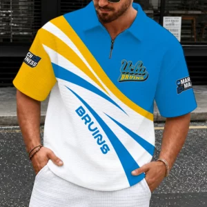 Limited Edition – Customized NCAA Ucla Bruins Quarter-Zip Polo Shirt