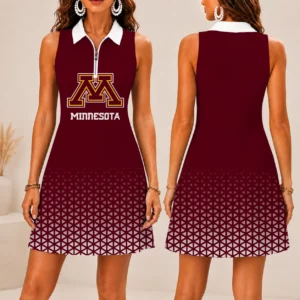 Limited Edition – Customized NCAA Minnesota Golden Gophers Women’s Zip Sleeveless Polo Dress