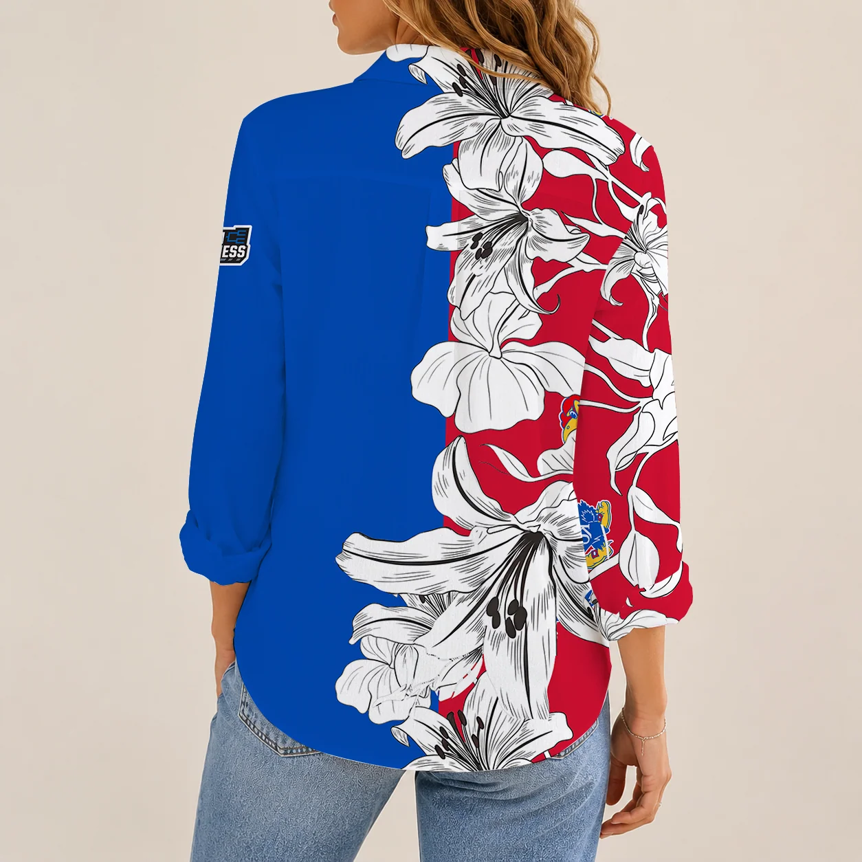 Limited Edition – Customized NCAA Kansas Jayhawks Strappy Women Casual Shirt - Image 2