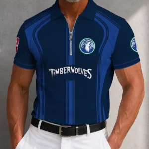 Limited Edition – Customized NBA Minnesota Timberwolves Zip Polo Shirt