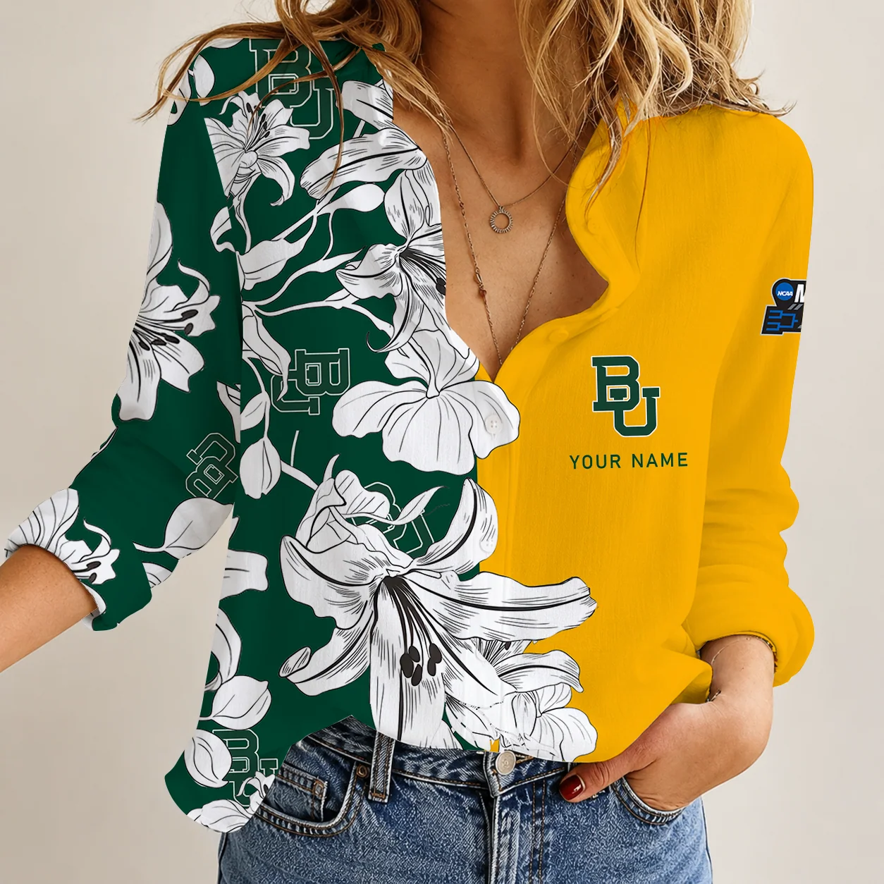 Limited Edition – Customized NCAA Baylor Bears Strappy Women Casual Shirt