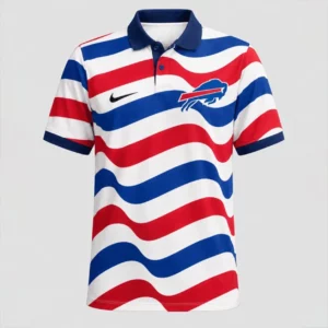 Limited Edition – Customized NFL Buffalo Bills Striped Polo Shirt