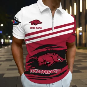 Limited Edition – Customized NCAA Arkansas Razorbacks Zip Polo Shirt