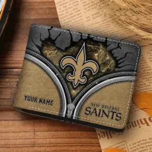 Limited Edition – Customized NFL New Orleans Saints Leather Wallet
