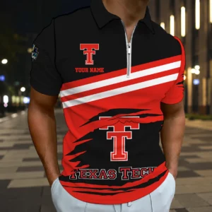 Limited Edition – Customized NCAA Texas Tech Red Raiders Zip Polo Shirt