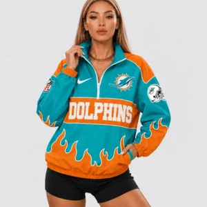 Limited Edition – Customized NFL Miami Dolphins V-Neck Zipper Sweatshirt Jacket