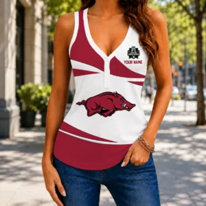 Limited Edition – Customized NCAA Arkansas Razorbacks Women’s V-Neck Tank Top