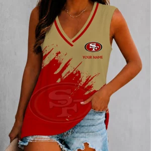 Limited Edition – Customized NFL San Francisco 49Ers Women’s V-Neck Tank Top