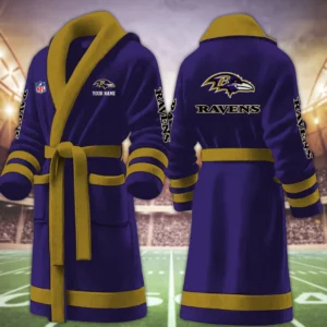 Limited Edition – Customized NFL Baltimore Ravens Multicolor Fleece Bathrobe