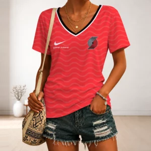 Limited Edition – Customized NBA Portland Trail Blazers V-Neck Female Shirt