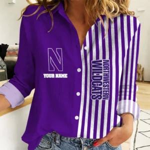 Limited Edition – Customized NCAA Northwestern Wildcats Women Casual Shirt For Fan