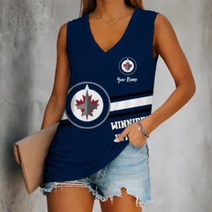 Limited Edition – Customized NHL Winnipeg Jets Women’s V-Neck Tank Top
