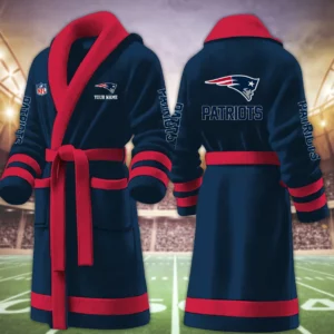 Limited Edition – Customized NFL New England Patriots Multicolor Fleece Bathrobe