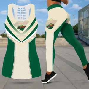 Limited Edition – Customized NHL Minnesota Wild Leggings & Hollow Tank Top Set