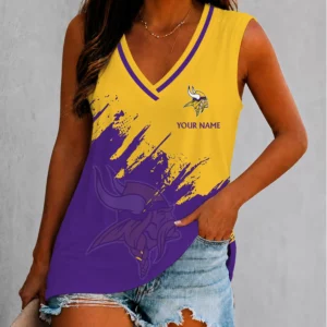 Limited Edition – Customized NFL Minnesota Vikings Women’s V-Neck Tank Top
