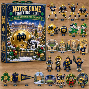 Notre Dame Fighting Irish 2026 Advent Calendar Fighting Irish Christmas Ornaments