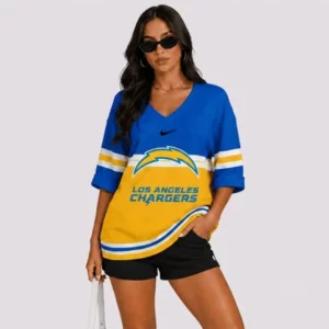 Limited Edition – Customized NFL Los Angeles Chargers Women’s Heart V-Neck Long Sleeve Shirt