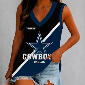 Limited Edition – Customized NFL Dallas Cowboys Women’s V-Neck Tank Top