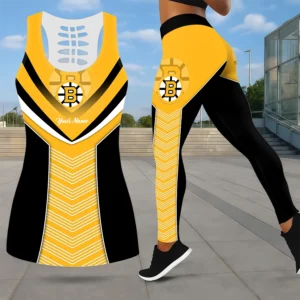 Limited Edition – Customized NHL Boston Bruins Leggings & Hollow Tank Top Set