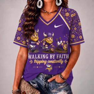 Limited Edition – Customized NFL Minnesota Vikings V-Neck Female Shirt