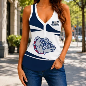 Limited Edition – Customized NCAA Gonzaga Bulldogs Women’s V-Neck Tank Top