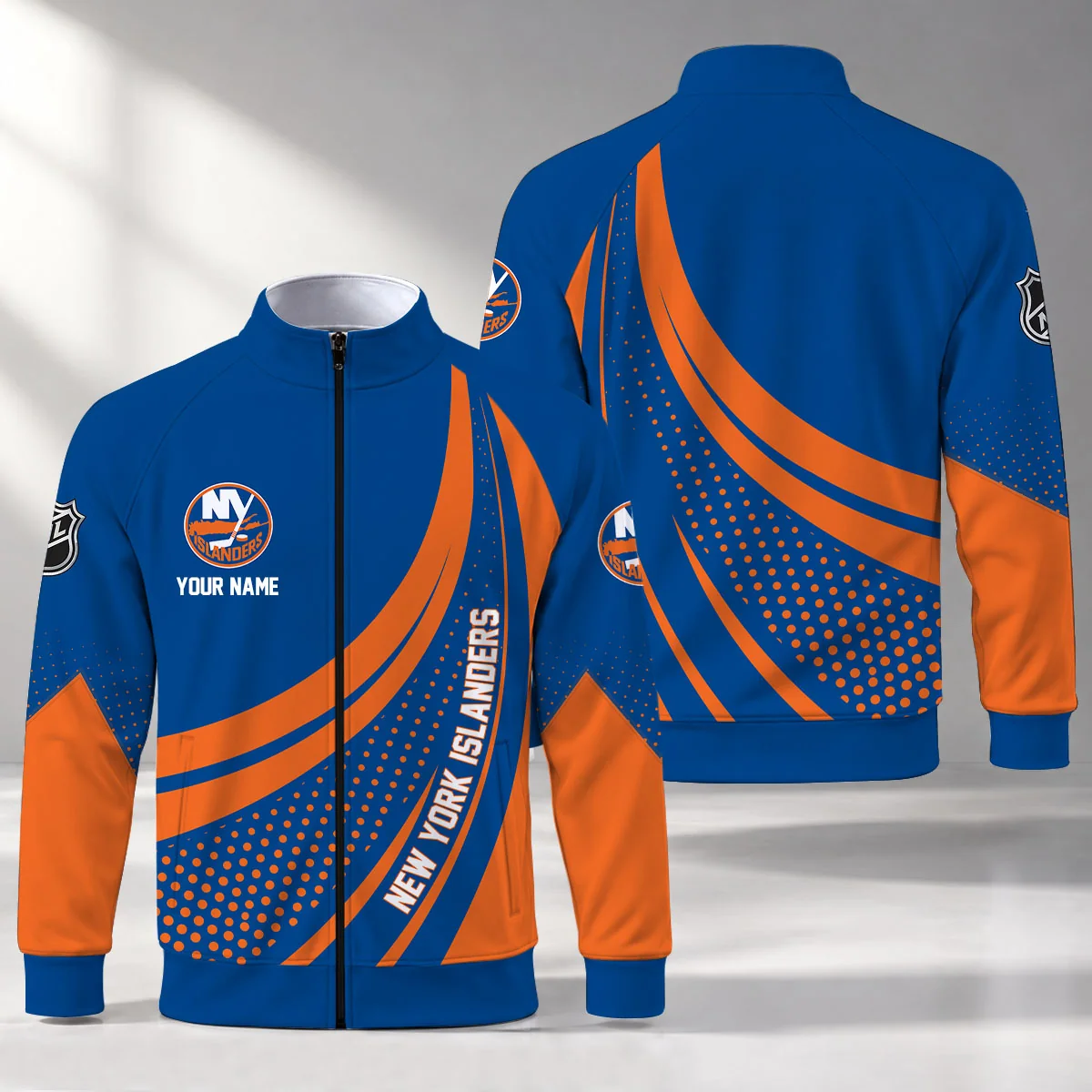 Limited Edition – Customized NHL New York Islanders Stand Collar Jacket