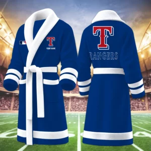 Limited Edition – Customized MLB Texas Rangers Multicolor Fleece Bathrobe