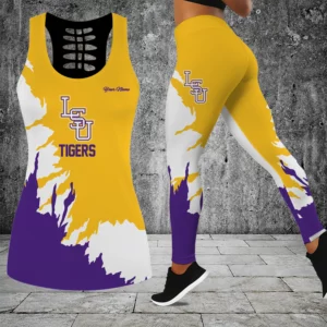 Limited Edition – Customized NCAA Lsu Tigers Hollow Tank Top & Leggings Set
