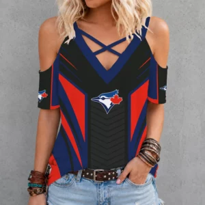 Limited Edition – Customized MLB Toronto Blue Jays Criss Cross V-Neck Top